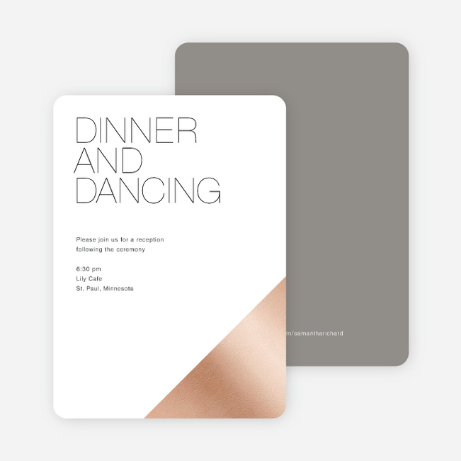 Cornerstones of Bliss Wedding Reception Cards - White