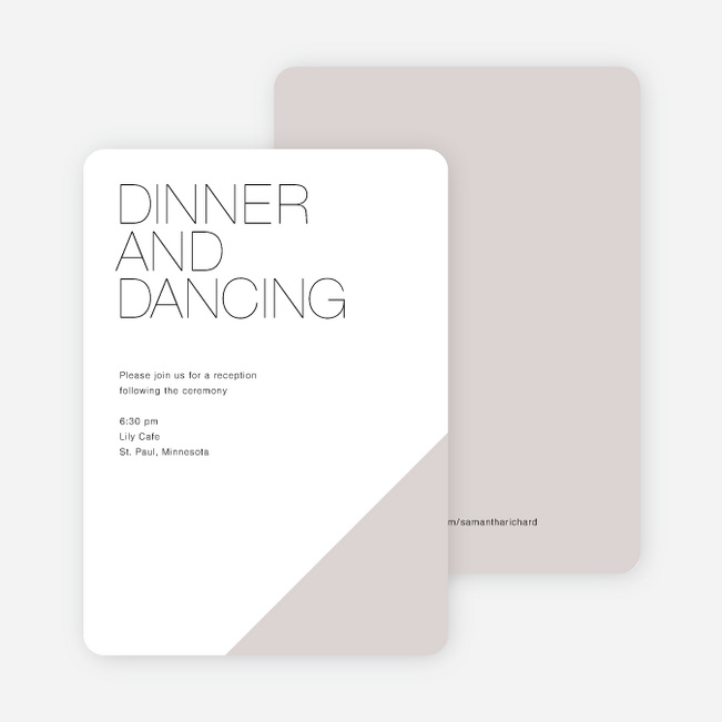 Cornerstones of Bliss Wedding Reception Cards - Gray