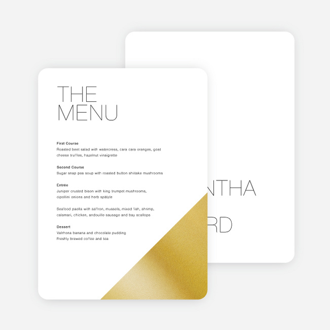Cornerstones of Bliss Wedding Menus - White