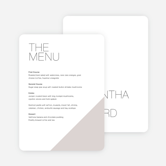 Cornerstones of Bliss Wedding Menus - Gray
