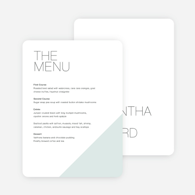 Cornerstones of Bliss Wedding Menus - Blue