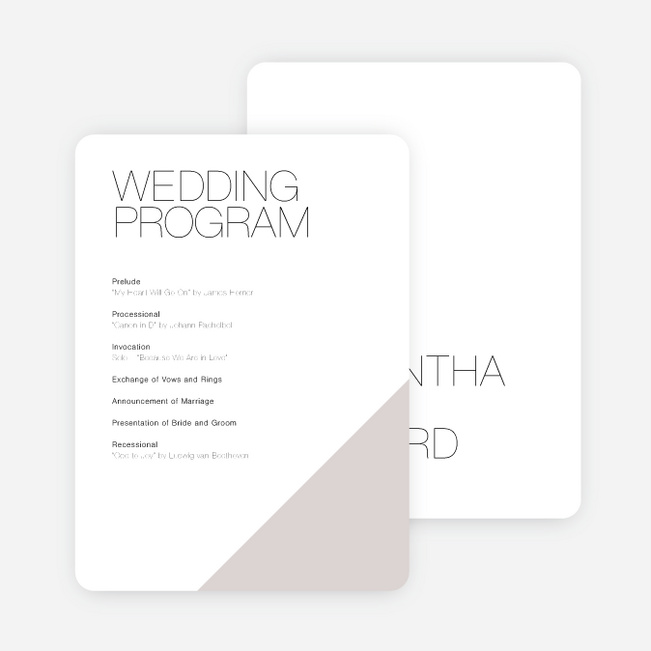 Cornerstones of Bliss Wedding Programs - Gray