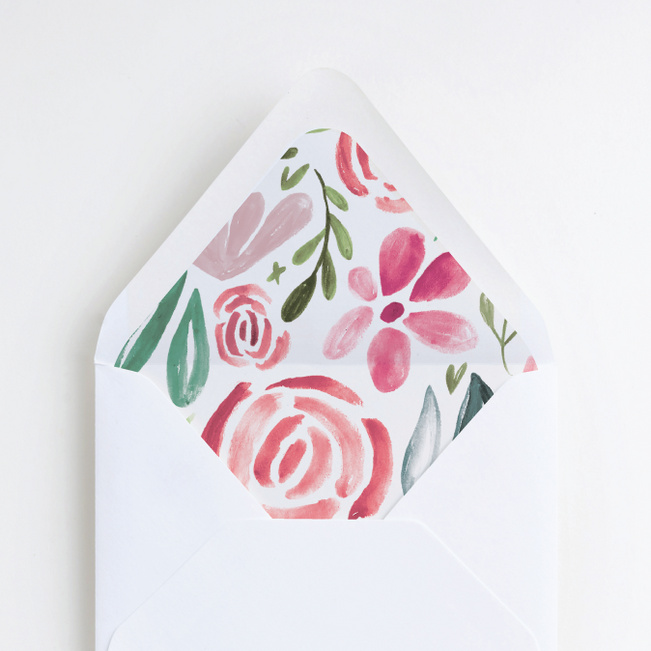 Strokes of Floral Envelope Liners - Pink
