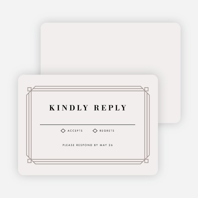 Art Deco Wedding Response Cards - Beige