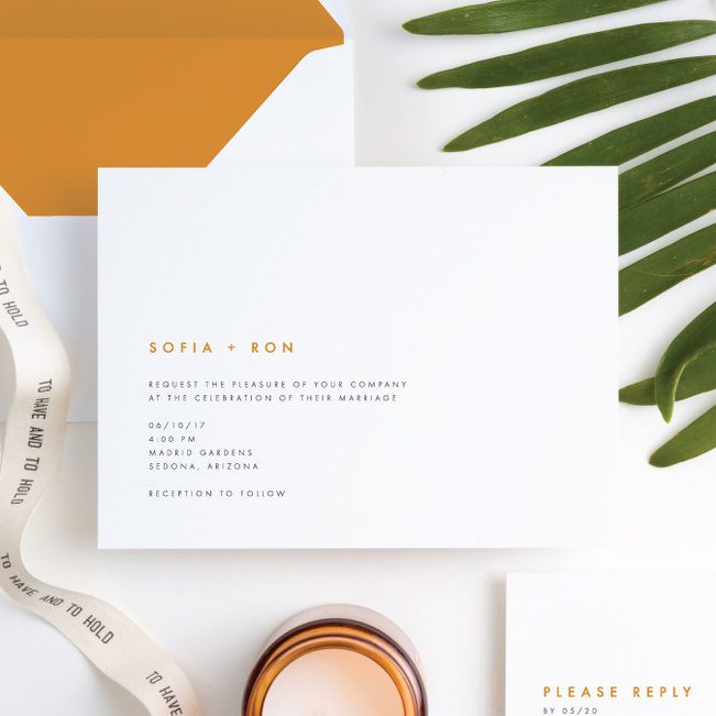 Color Pop Wedding Invitations - Orange