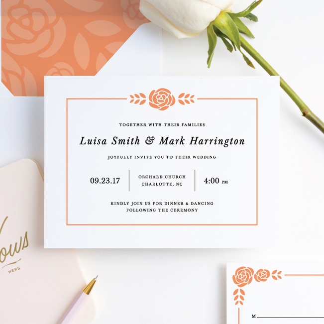 Coming Up Roses Wedding Invitations - Orange