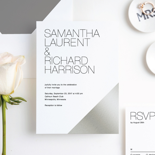 Cornerstones of Bliss Wedding Invitations - White