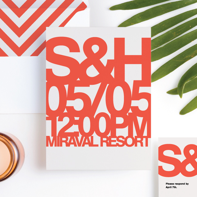 Fortune Favors the Bold Wedding Invitations - Red