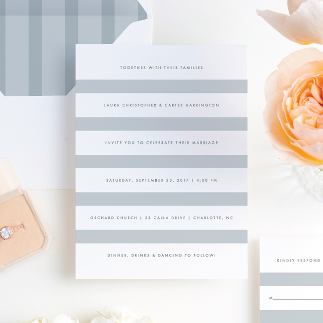 Wedding Bands Wedding Invitations - Gray