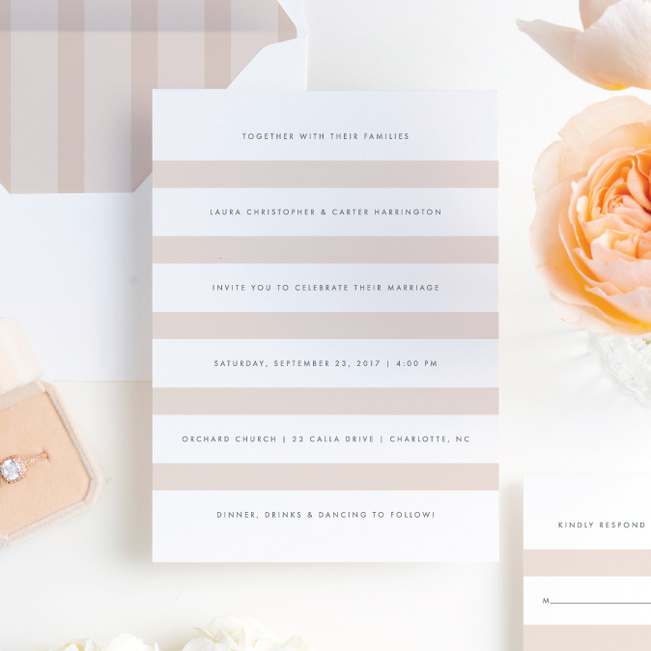 Wedding Bands Wedding Invitations - Pink