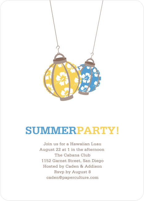 Hawaiian Luau Party Invitations | Paper Culture