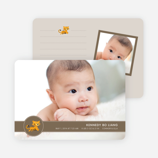 Eye of the Tiger Birth Announcements - Tangerine