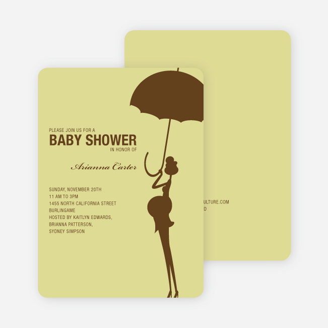 Modern Maternity Baby Shower Invitations - Cocoa