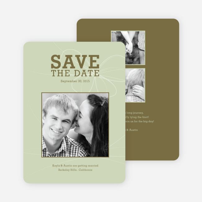 Bow Inspired Save the Date Cards - Celadon