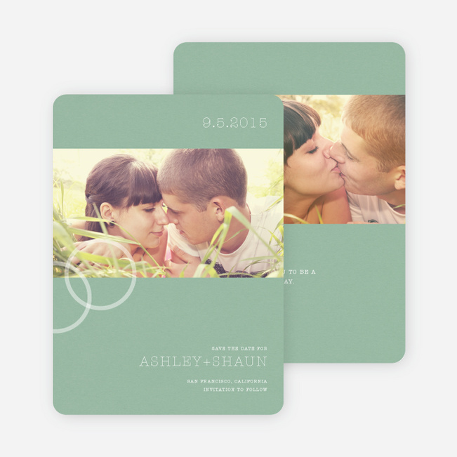 Engagement Ring Save the Date Photo Cards - Sage