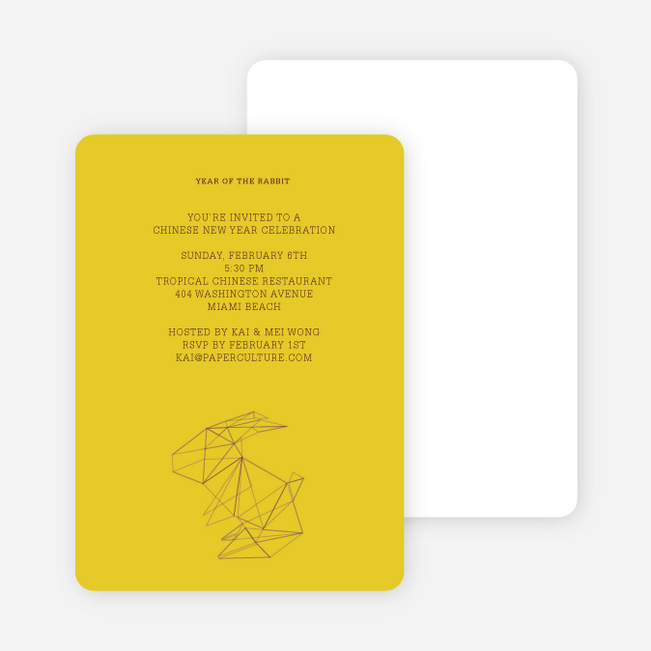 Origami in the Year of the Rabbit - Gold