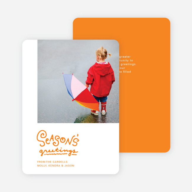 Season’s Greetings Holiday Cards by the Script - Orange