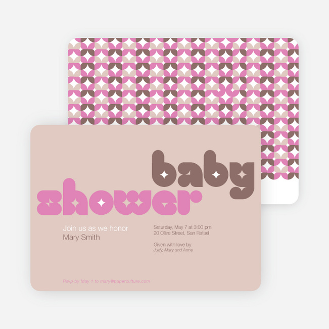 Superstar Girl Baby Shower Invitations - Beige