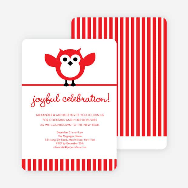 Owl Holiday Party Invitation - Main