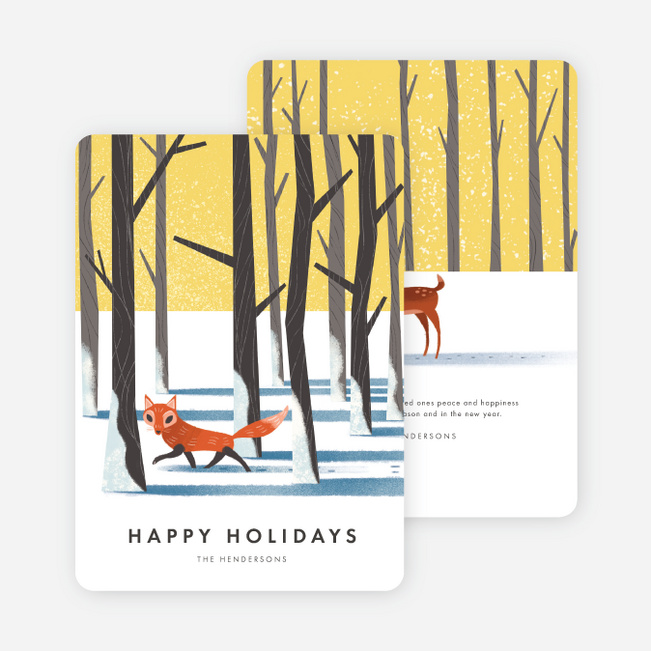 Fox Winter Scene Holiday Cards - Multi