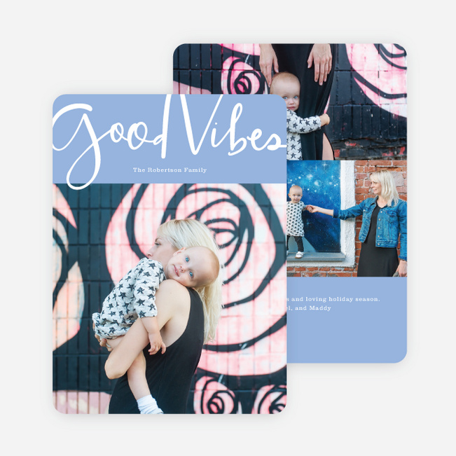 Good Vibes Holiday Cards - Blue