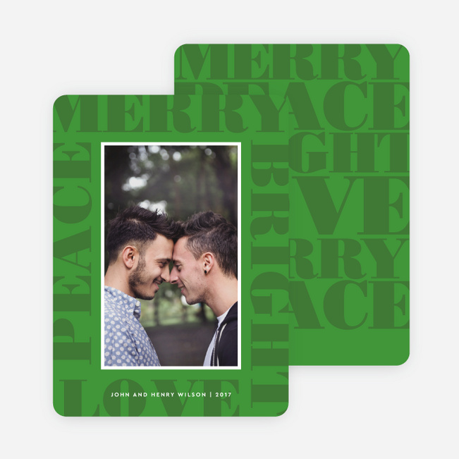 Peaceful Frame Holiday Cards - Green