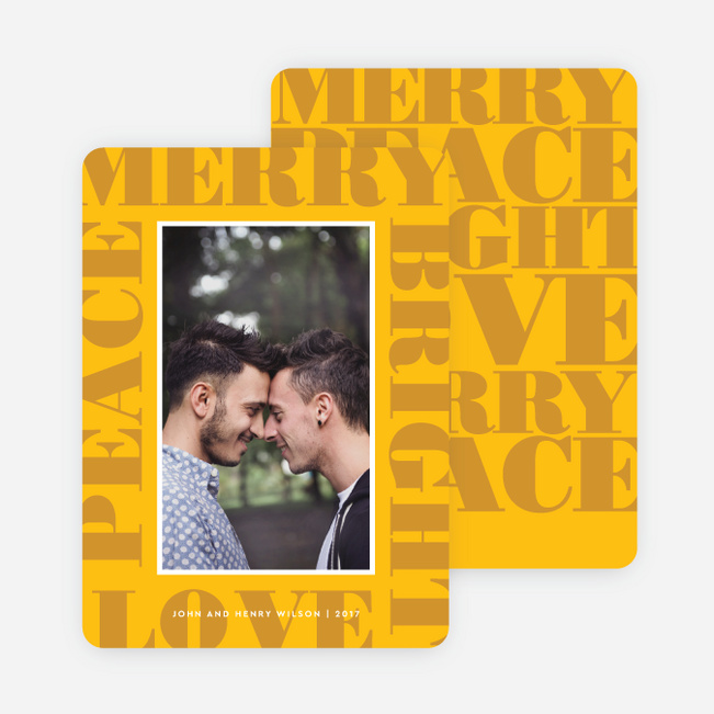 Peaceful Frame Holiday Cards - Yellow