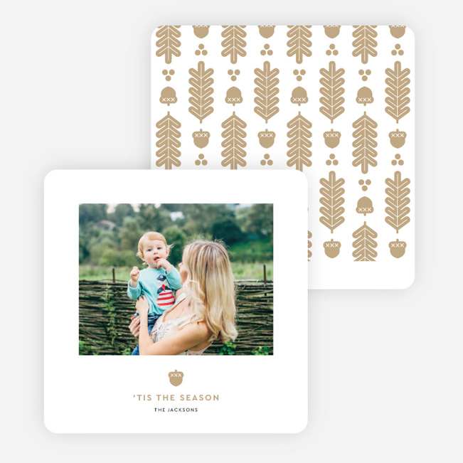 Acorn Crest Holiday Cards - Brown