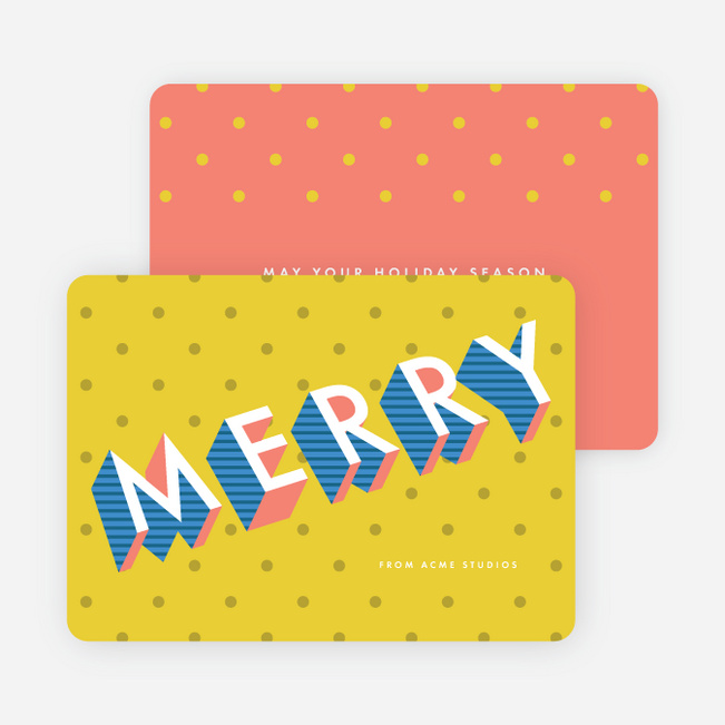Pop Art Holiday Cards - Yellow