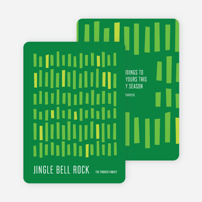 Staggered Lines Holiday Cards - Green