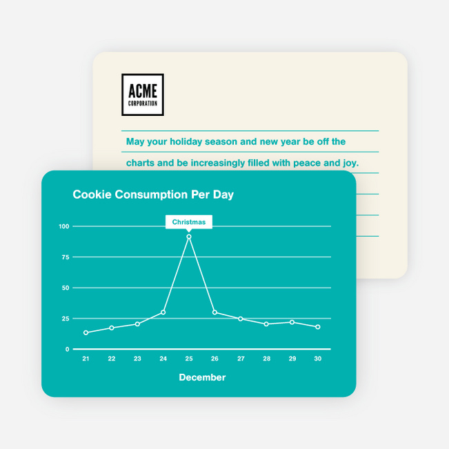 Cookie Graph Corporate Holiday Cards - Blue