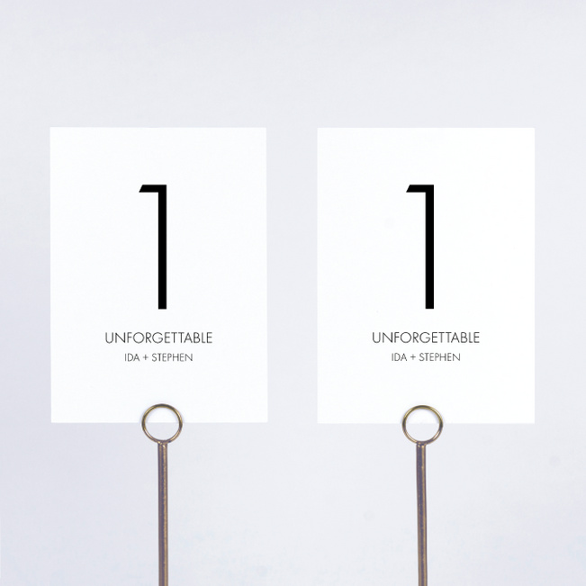 All Caps Wedding Table Cards - Gray