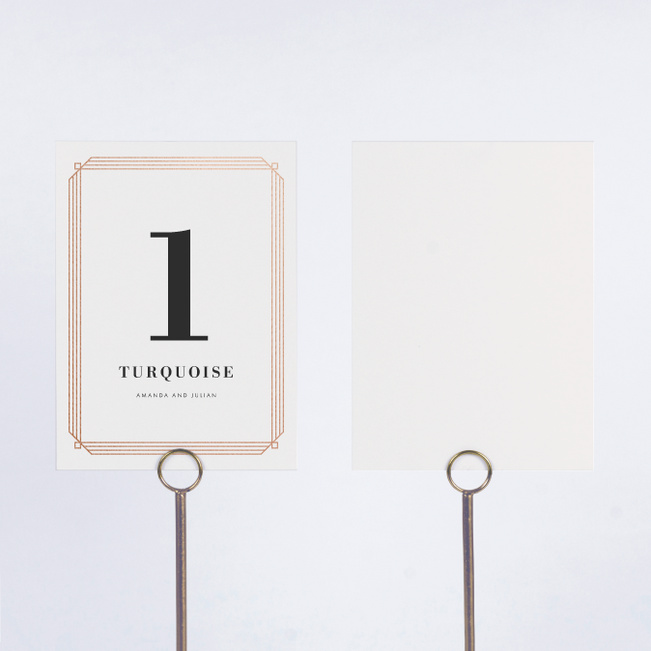 Art Deco Wedding Table Cards - Beige