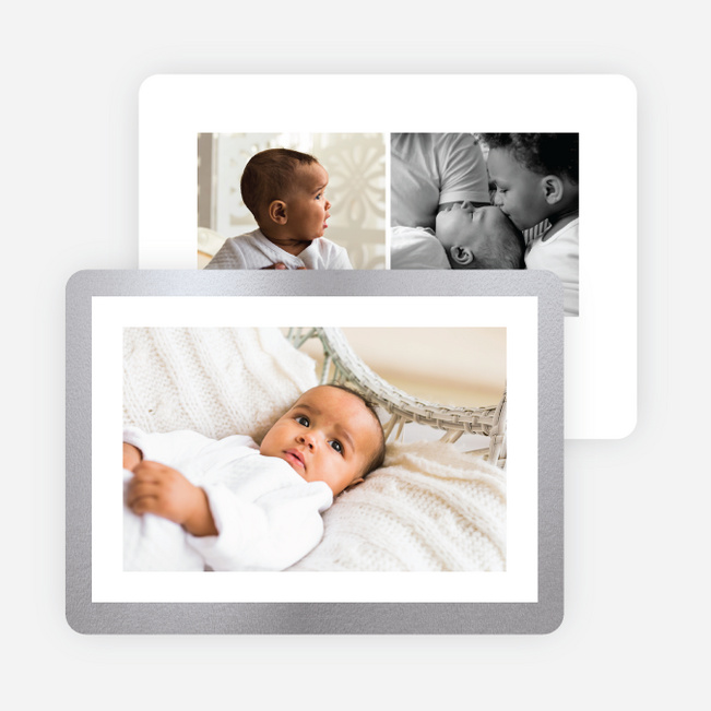 Foil Luxe Frame Holiday Cards - Gray