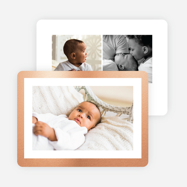 Foil Luxe Frame Holiday Cards - Pink