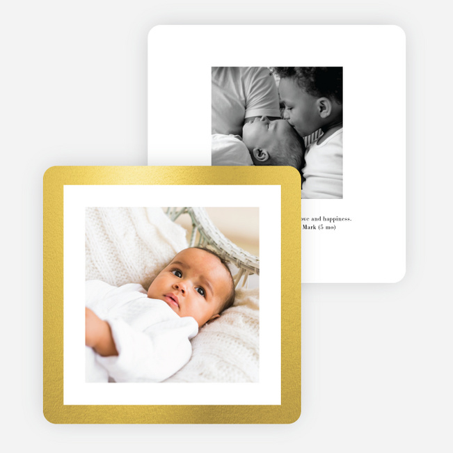 Foil Luxe Frame Holiday Cards - Yellow