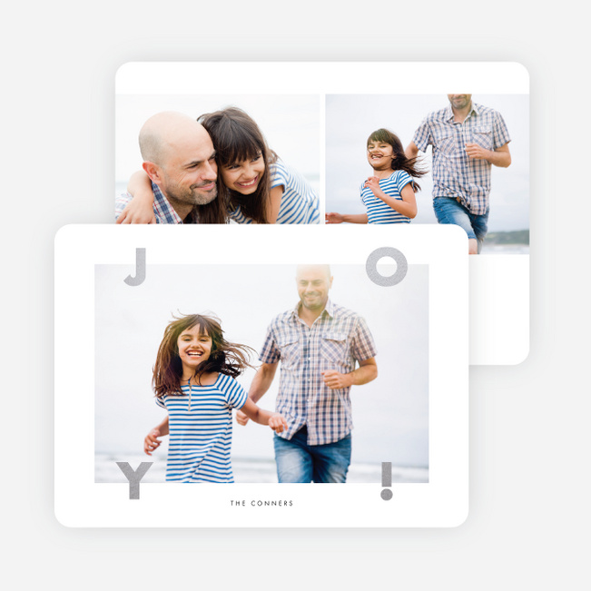 Foil Scattered Wishes Holiday Cards - Gray