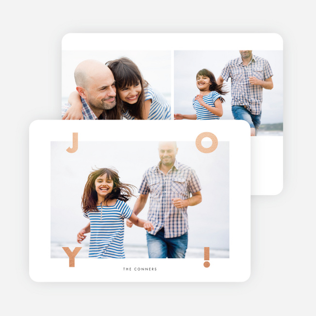 Foil Scattered Wishes Holiday Cards - Pink