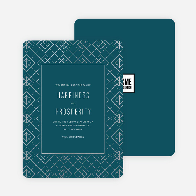 Prosperous Patterns Company Holiday Cards - Blue