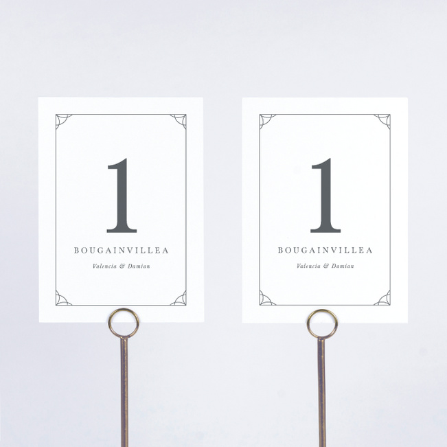 Classically Chic Wedding Table Cards - Gray