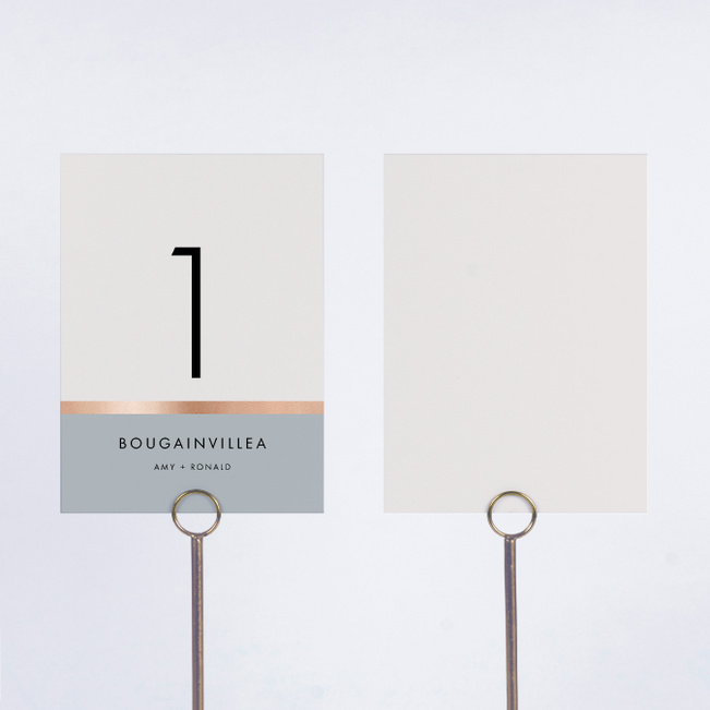 Stripe It Wedding Table Cards - Gray