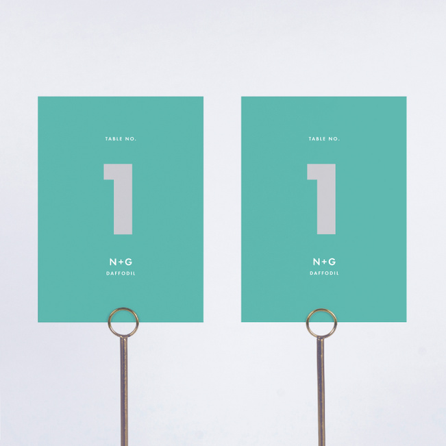 Today’s Modernist Wedding Table Cards - Green