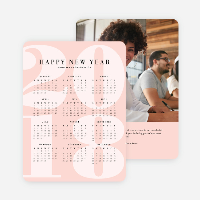 Work Calendar Corporate Holiday Cards | Paper Culture