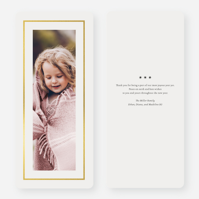 Foil & Center Holiday Cards - Yellow