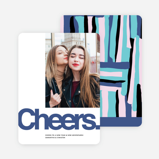 Painted Lines Holiday Cards - Blue