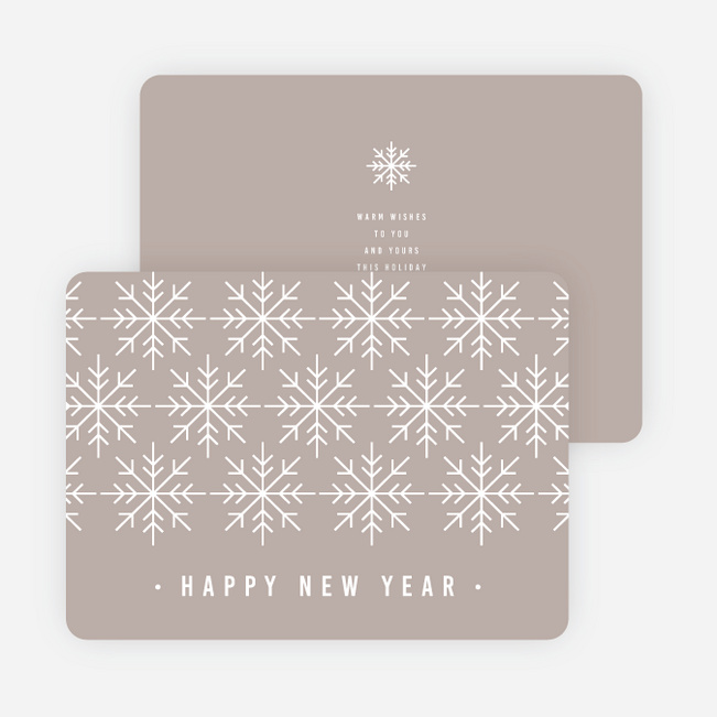 Snowflake Motif Corporate New Year Cards - Gray