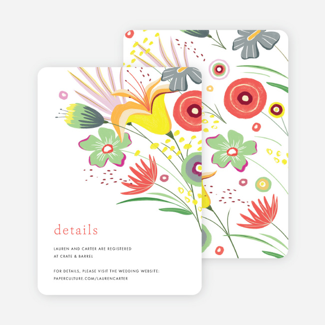 Vibrant Botanicals Wedding Information Cards - Multi