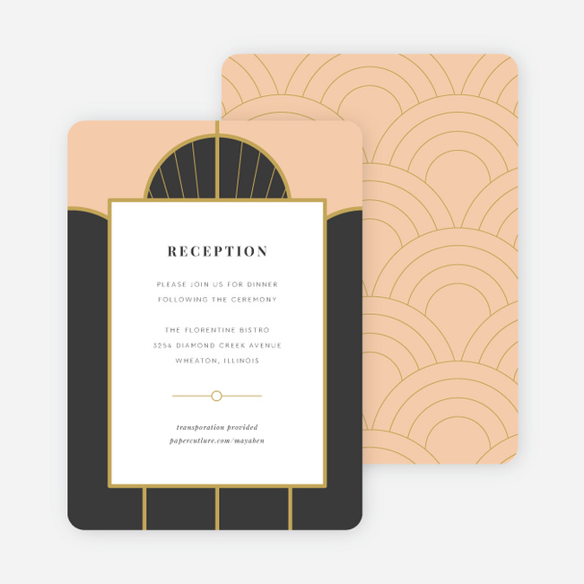 Deco Arches Wedding Information Cards - Pink