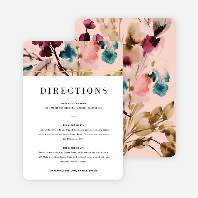 Foil Bountiful Frame Wedding Information Cards - Yellow