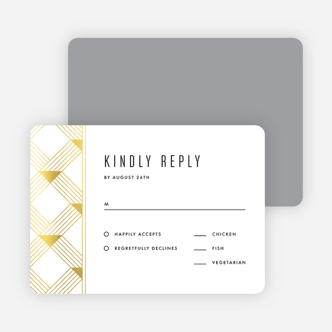 Love Angles Wedding Response Cards - White